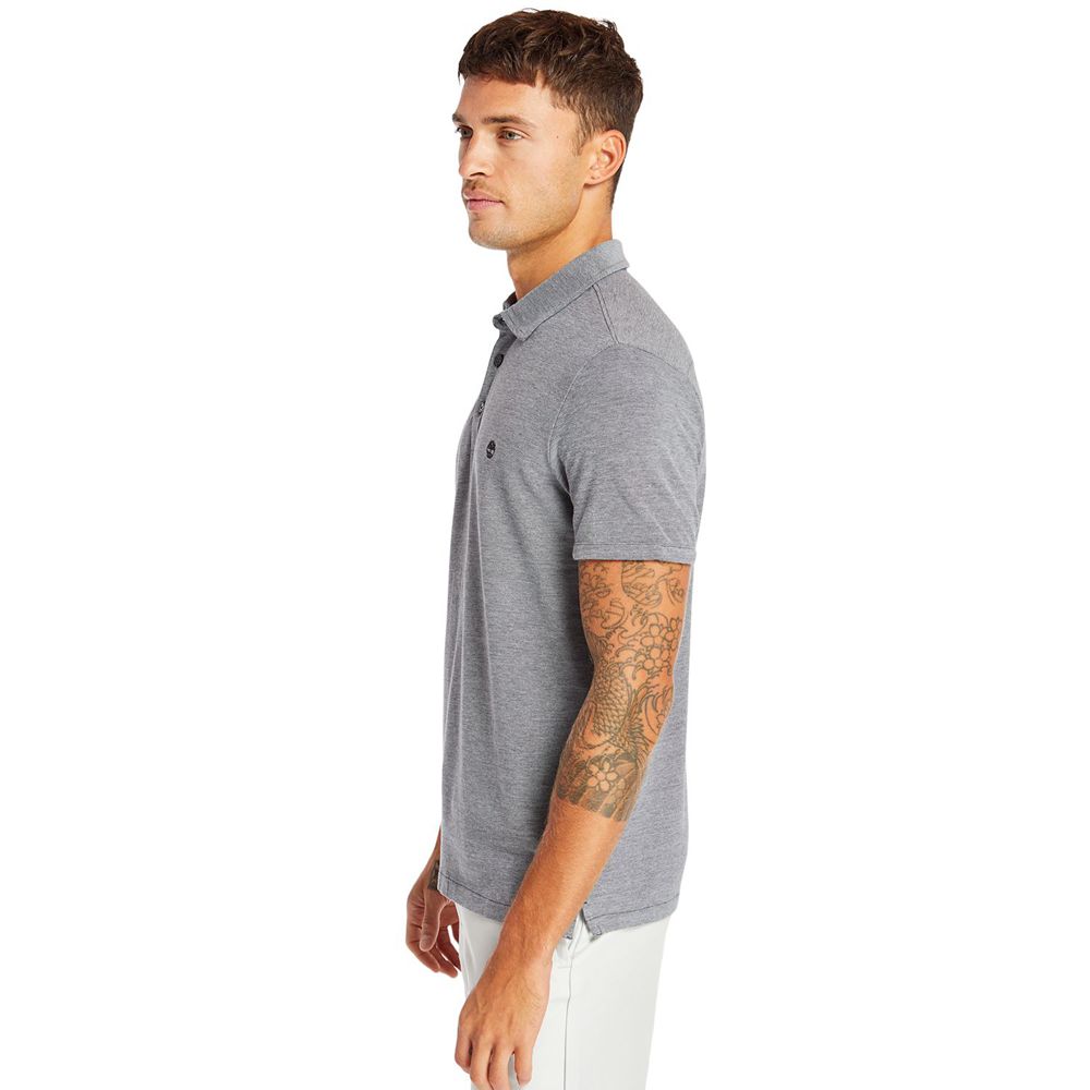 Timberland Πόλο Ανδρικα Γκρι - Baboosic Brook Slim Fit Shirt - Greece 4315290-YM